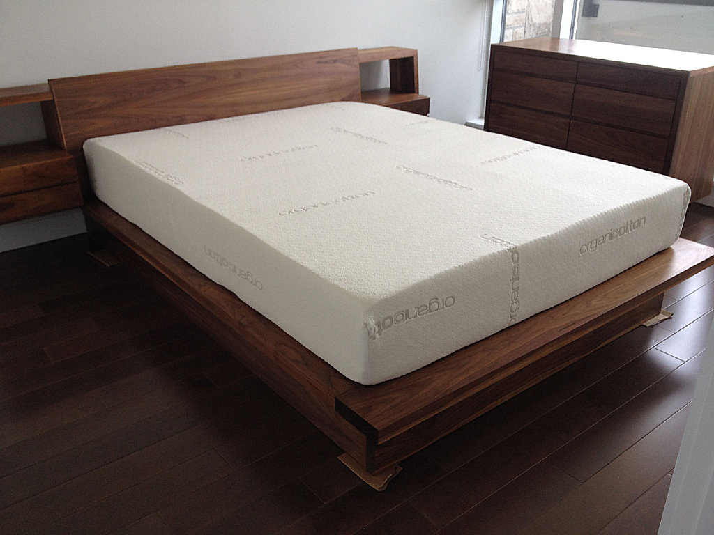 walnut platform bed